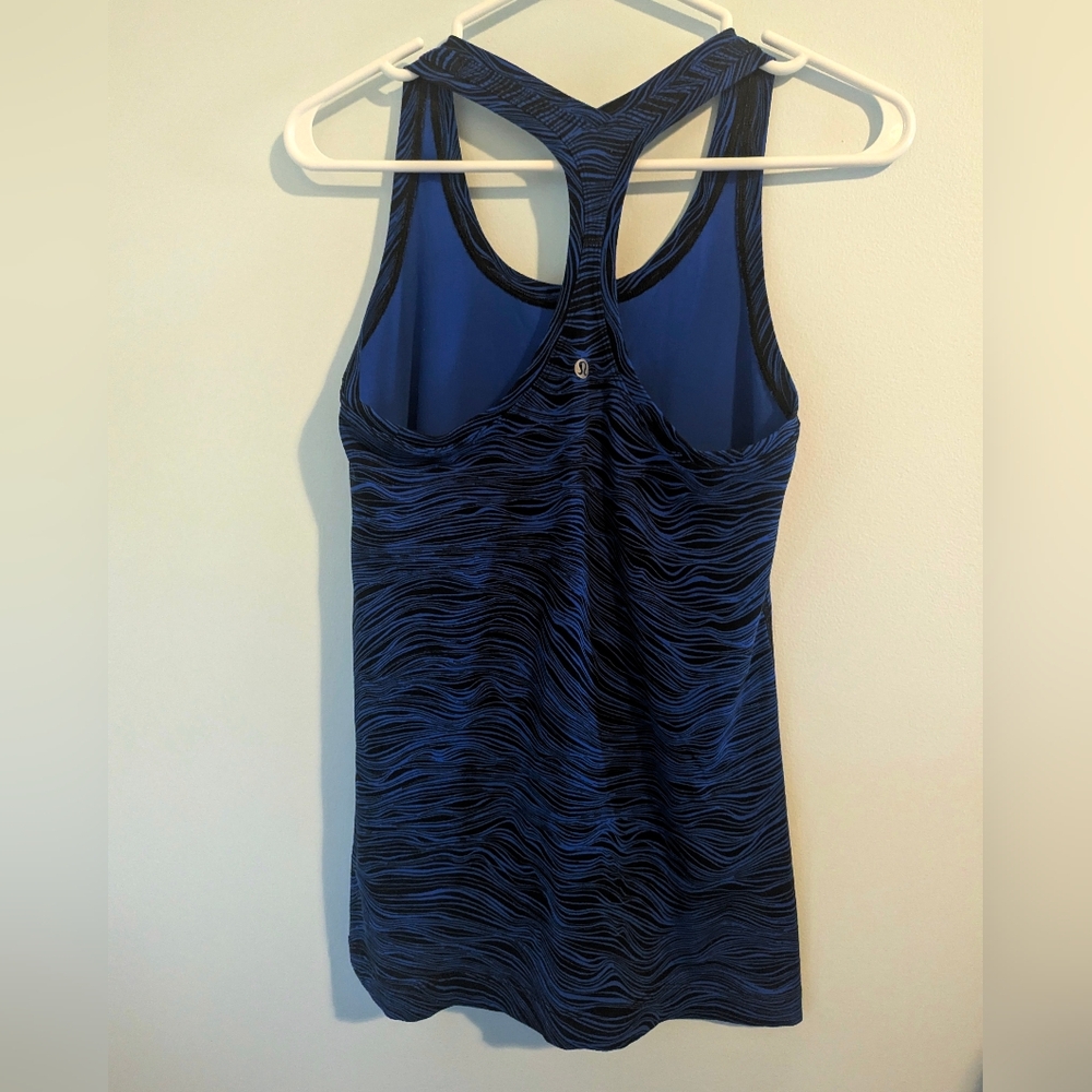 Blue and Black Patterned Tank Top - Picture 2 of 2